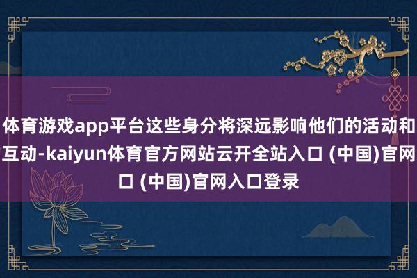 體育游戲app平臺這些身分將深遠(yuǎn)影響他們的活動和與玩家的互動-kaiyun體育官方網(wǎng)站云開全站入口 (中國)官網(wǎng)入口登錄
