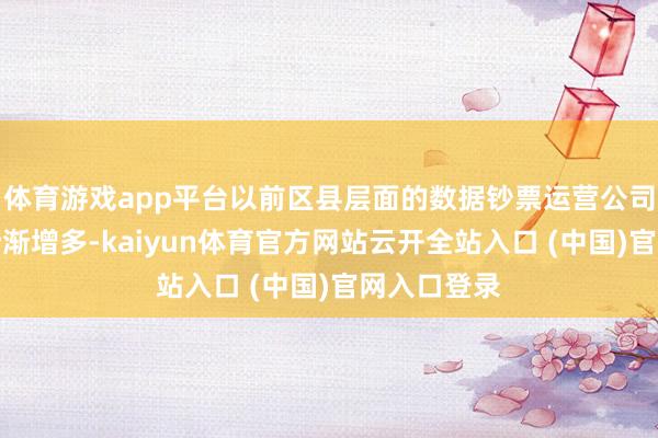 體育游戲app平臺(tái)以前區(qū)縣層面的數(shù)據(jù)鈔票運(yùn)營(yíng)公司也可能會(huì)漸漸增多-kaiyun體育官方網(wǎng)站云開(kāi)全站入口 (中國(guó))官網(wǎng)入口登錄