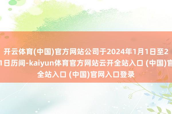 開云體育(中國)官方網(wǎng)站公司于2024年1月1日至2024年8月31日歷間-kaiyun體育官方網(wǎng)站云開全站入口 (中國)官網(wǎng)入口登錄