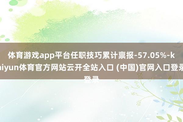 體育游戲app平臺任職技巧累計稟報-57.05%-kaiyun體育官方網站云開全站入口 (中國)官網入口登錄