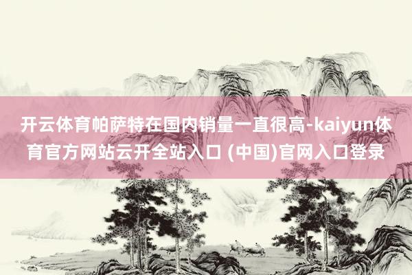 開云體育帕薩特在國內銷量一直很高-kaiyun體育官方網站云開全站入口 (中國)官網入口登錄