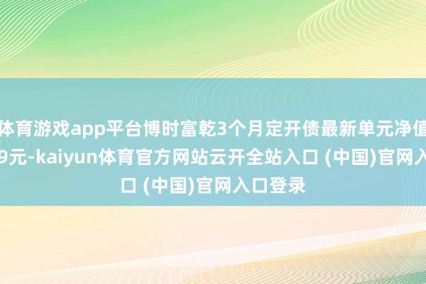 體育游戲app平臺博時富乾3個月定開債最新單元凈值為1.109元-kaiyun體育官方網站云開全站入口 (中國)官網入口登錄