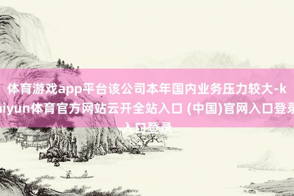 體育游戲app平臺該公司本年國內業務壓力較大-kaiyun體育官方網站云開全站入口 (中國)官網入口登錄