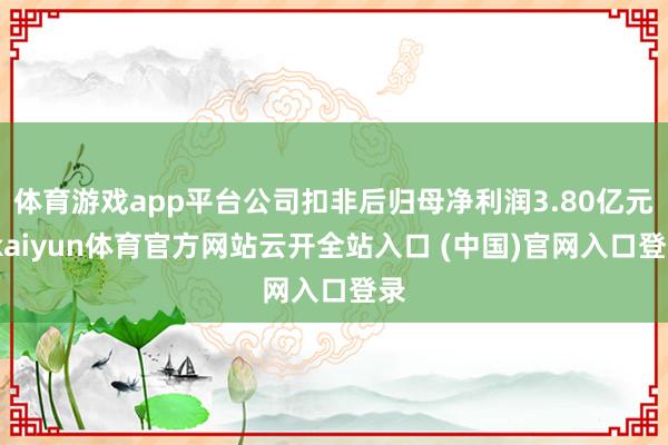 體育游戲app平臺公司扣非后歸母凈利潤3.80億元-kaiyun體育官方網站云開全站入口 (中國)官網入口登錄