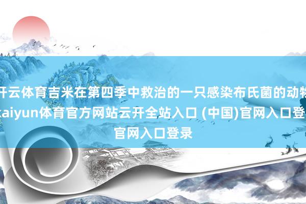 開云體育吉米在第四季中救治的一只感染布氏菌的動物-kaiyun體育官方網站云開全站入口 (中國)官網入口登錄