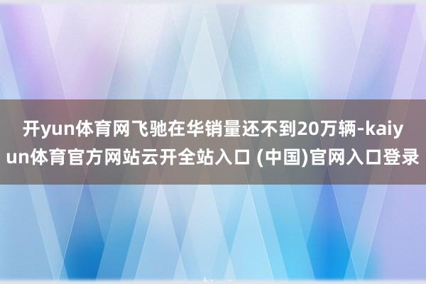開yun體育網飛馳在華銷量還不到20萬輛-kaiyun體育官方網站云開全站入口 (中國)官網入口登錄