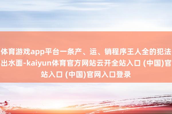 體育游戲app平臺一條產、運、銷程序王人全的犯法團伙漸漸浮出水面-kaiyun體育官方網站云開全站入口 (中國)官網入口登錄