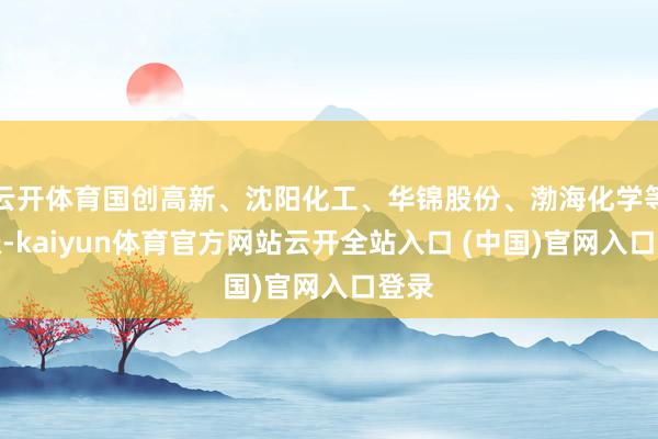 云開體育國創高新、沈陽化工、華錦股份、渤海化學等跟漲-kaiyun體育官方網站云開全站入口 (中國)官網入口登錄